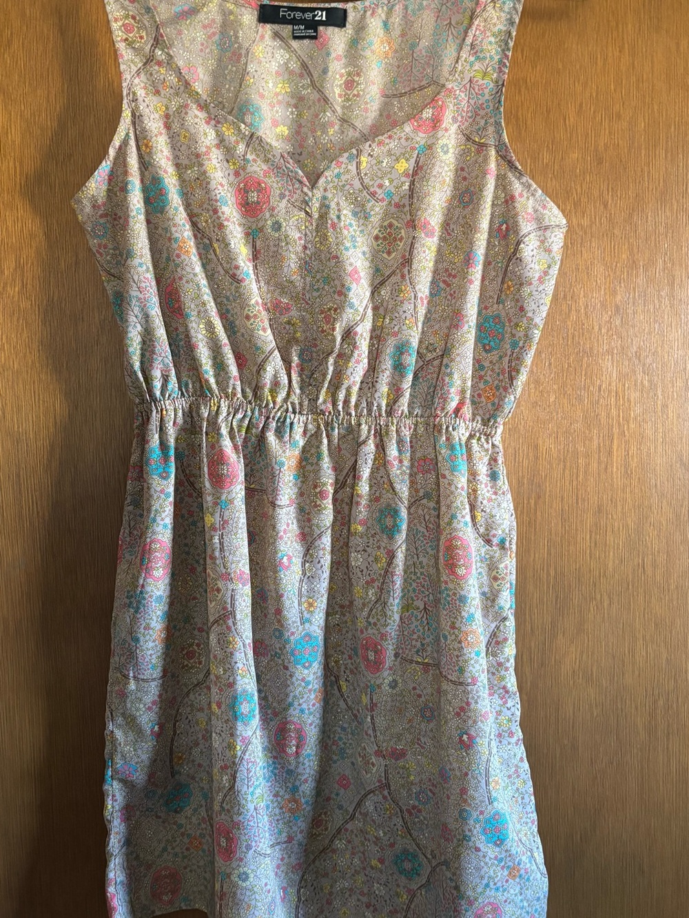 Forever 21 Girls' Floral Print Sleeveless Dress - Pink, Blue & Cream